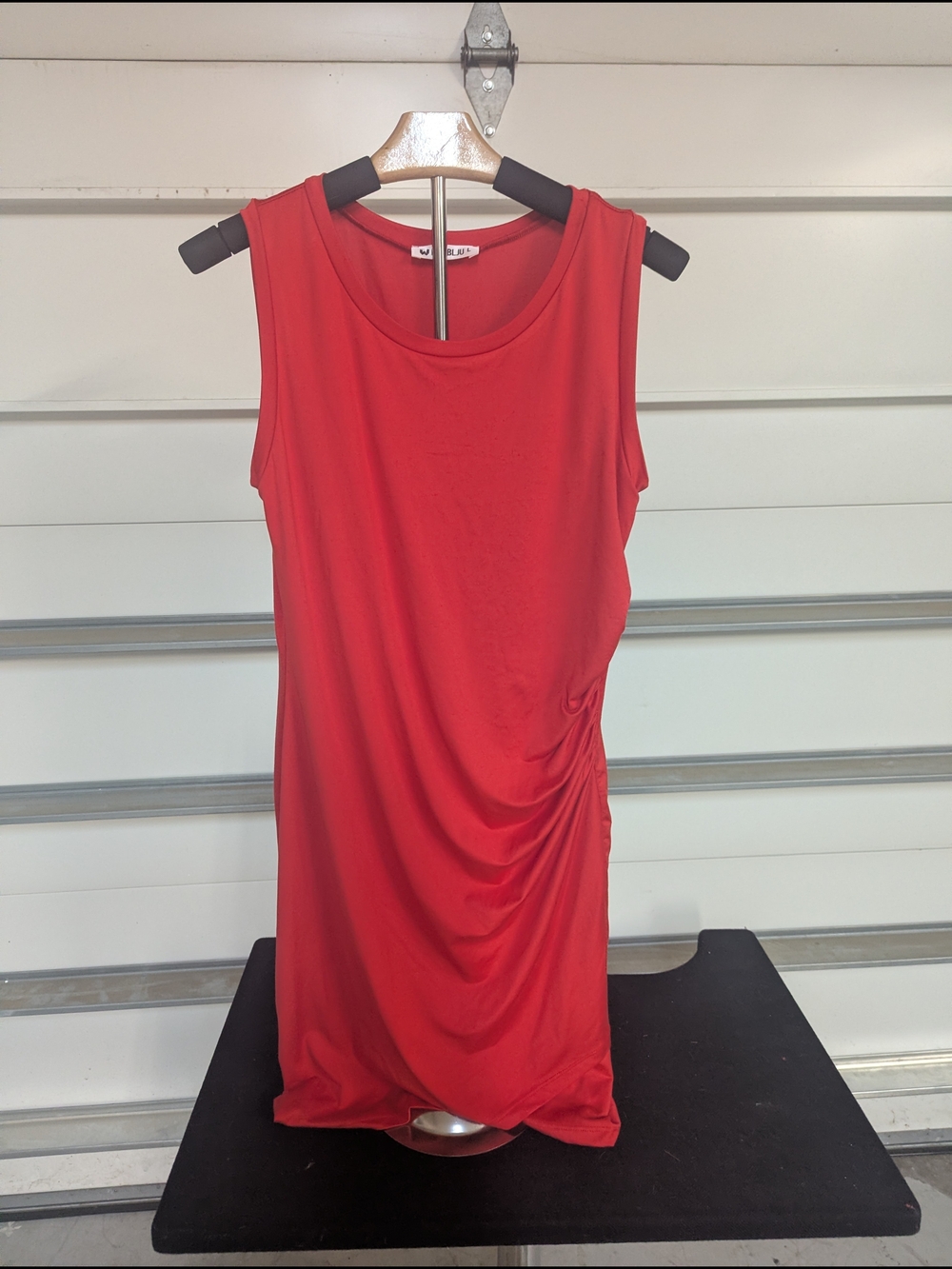 Sleeveless Red Ruched Side Mini Dress